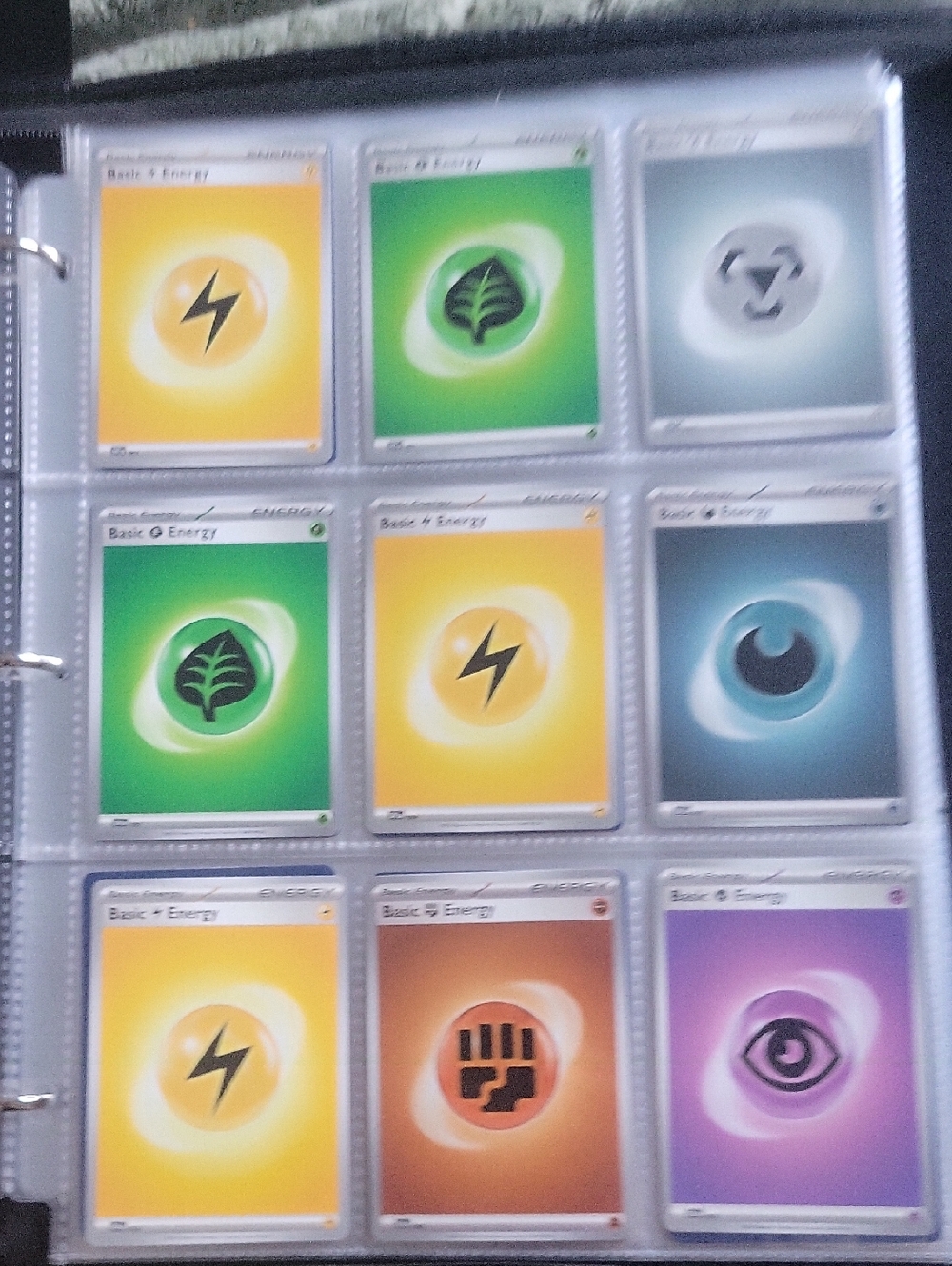 Pokemon Energy Card Collection - Yellow, Green, Gray, Blue, Orange, Purple